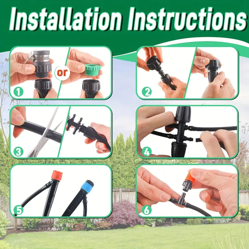 طقم تنقيط ورذاذ 20 متر 142 قطعة