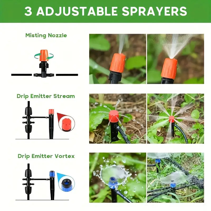 طقم تنقيط ورذاذ 20 متر 142 قطعة