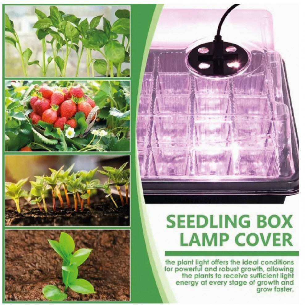 صينية تشتيل 72 عين - 3 قطع مع إضاءة لنمو النباتات