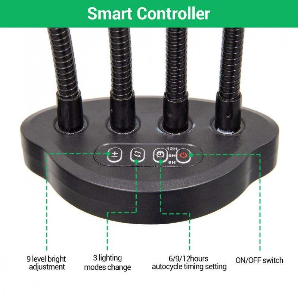 ستاند اضاءة نمو النباتات 4 اذرع 36 وات