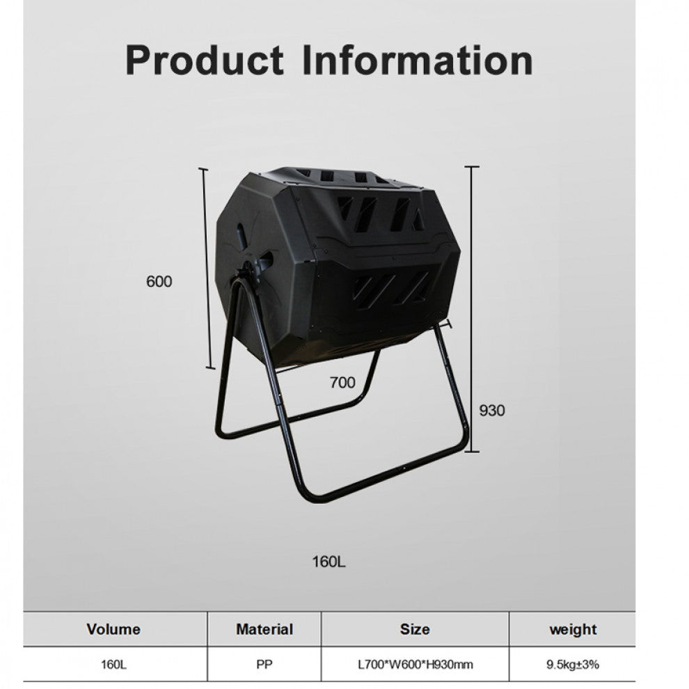 حاوية صنع الكومبوست 160 لتر + قفازات مخلبية مجانا