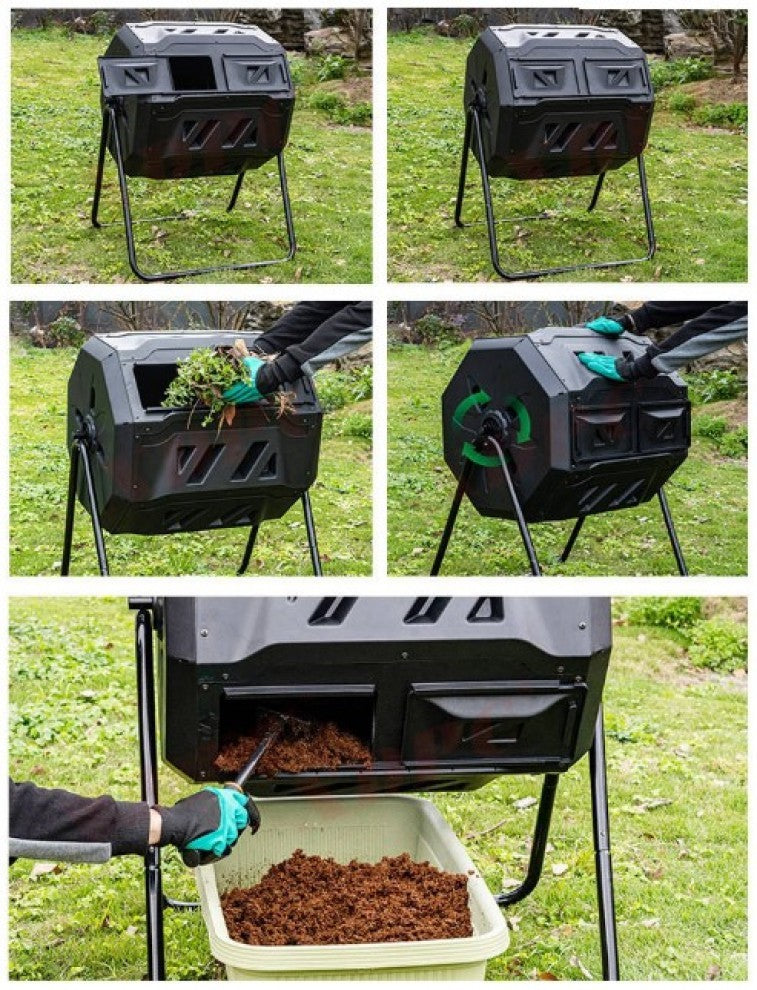 حاوية صنع الكومبوست 160 لتر + قفازات مخلبية مجانا